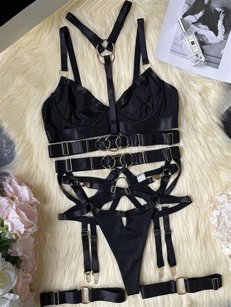 ensemble porte jarretelle shein|Ensemble De Lingerie Sexy Et Porte